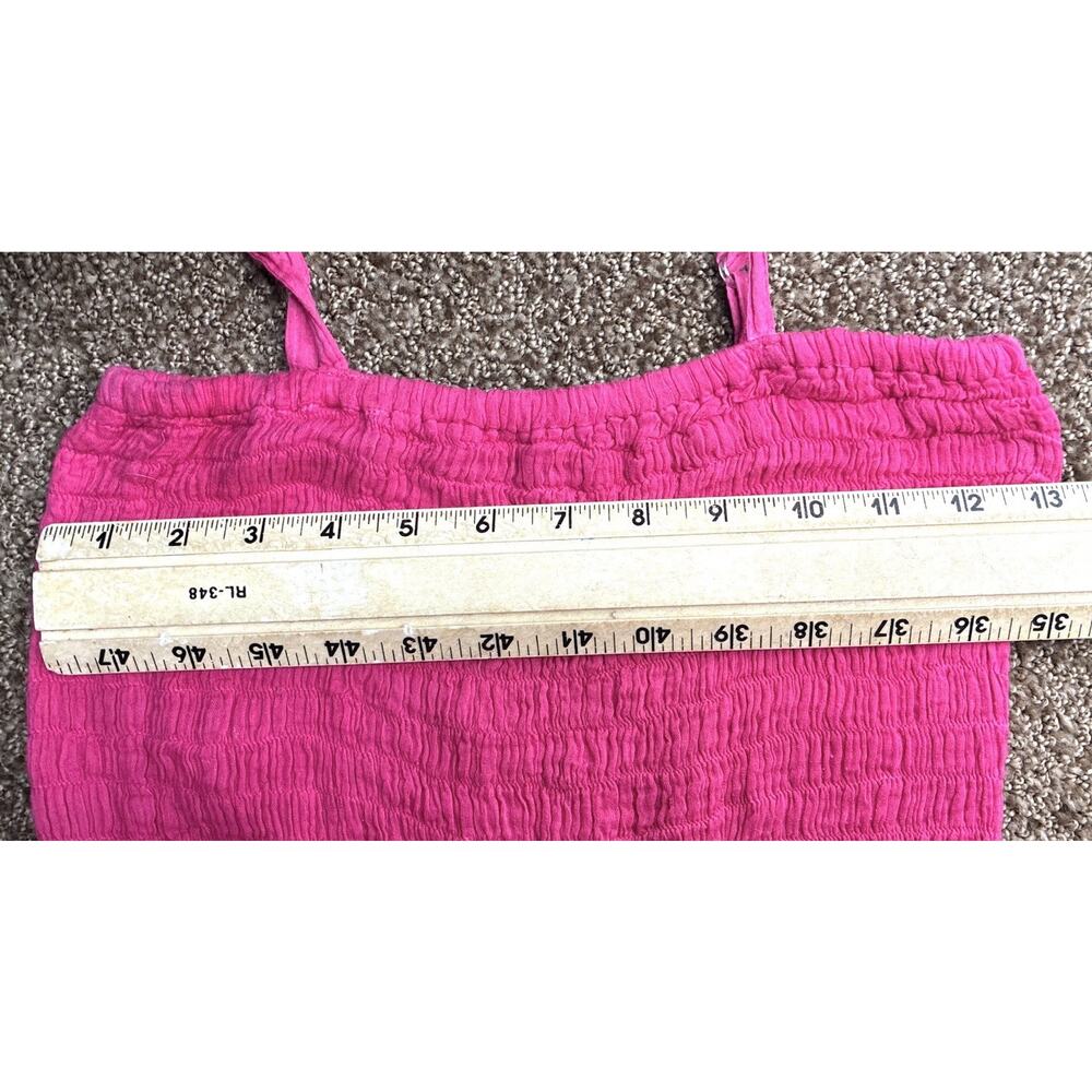 Jackpot India Boho Ctn Maxi Dress Pink Yellow Ombre Smocked Tiered Sundress OS - Picture 5 of 6